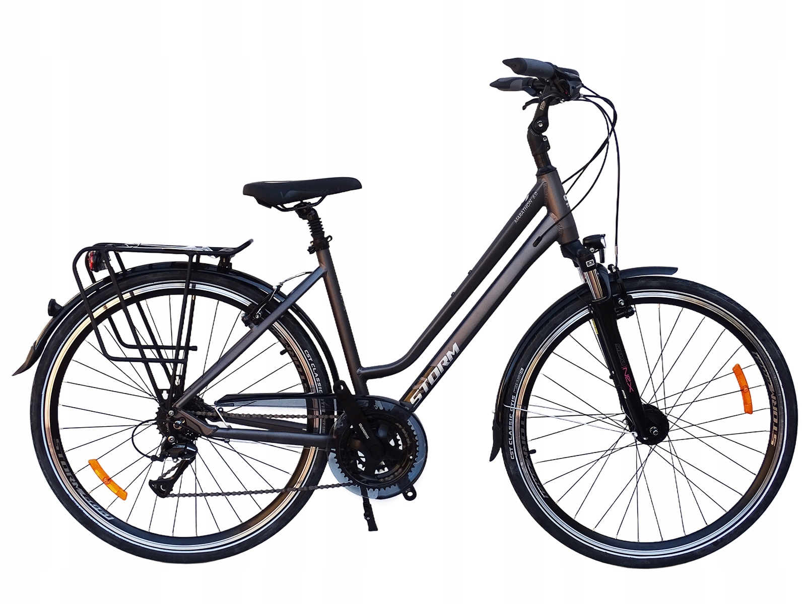 Rower Storm Marathon 6.0 Damski Rama 19'' Trekingowy Grafitowy Złoty