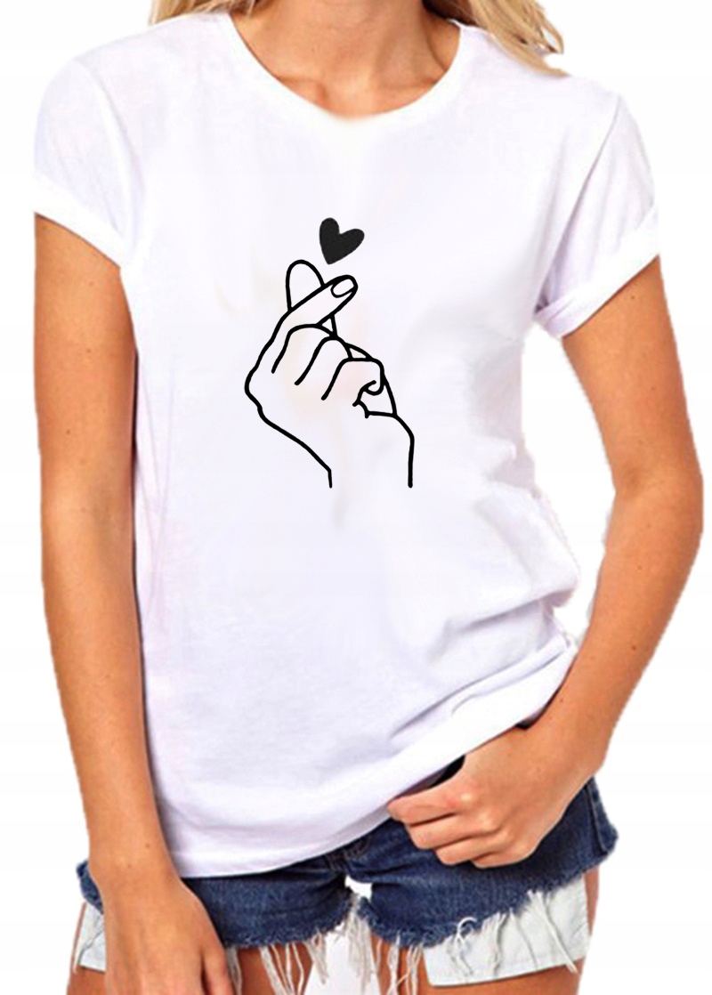 T-SHIRT KOSZULKA DAMSKA Z NADRUKIEM DŁOŃ L