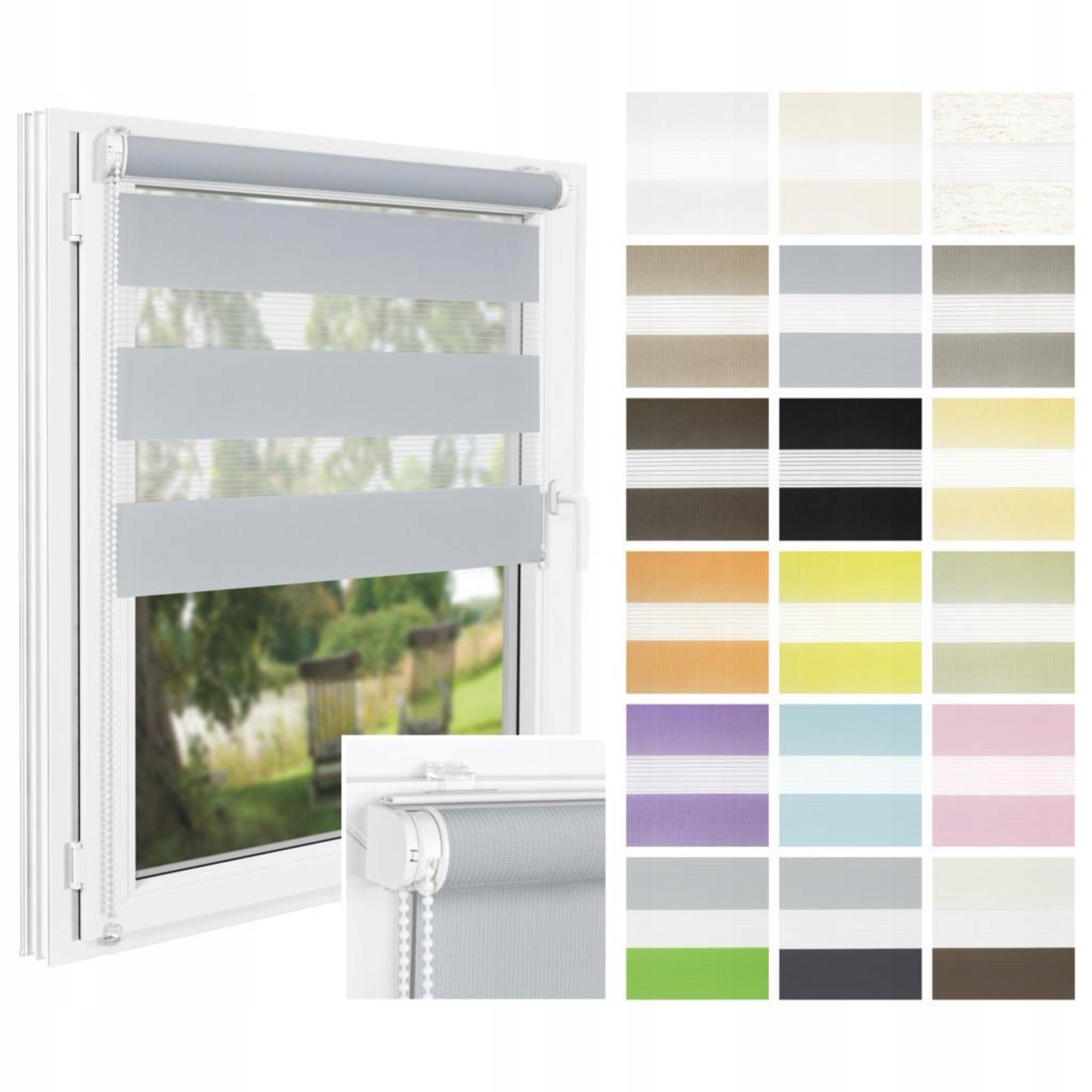 ROLETA OKIENNA DZIEŃ I NOC 56x150 Z NAPINACZEM NA WYMIAR