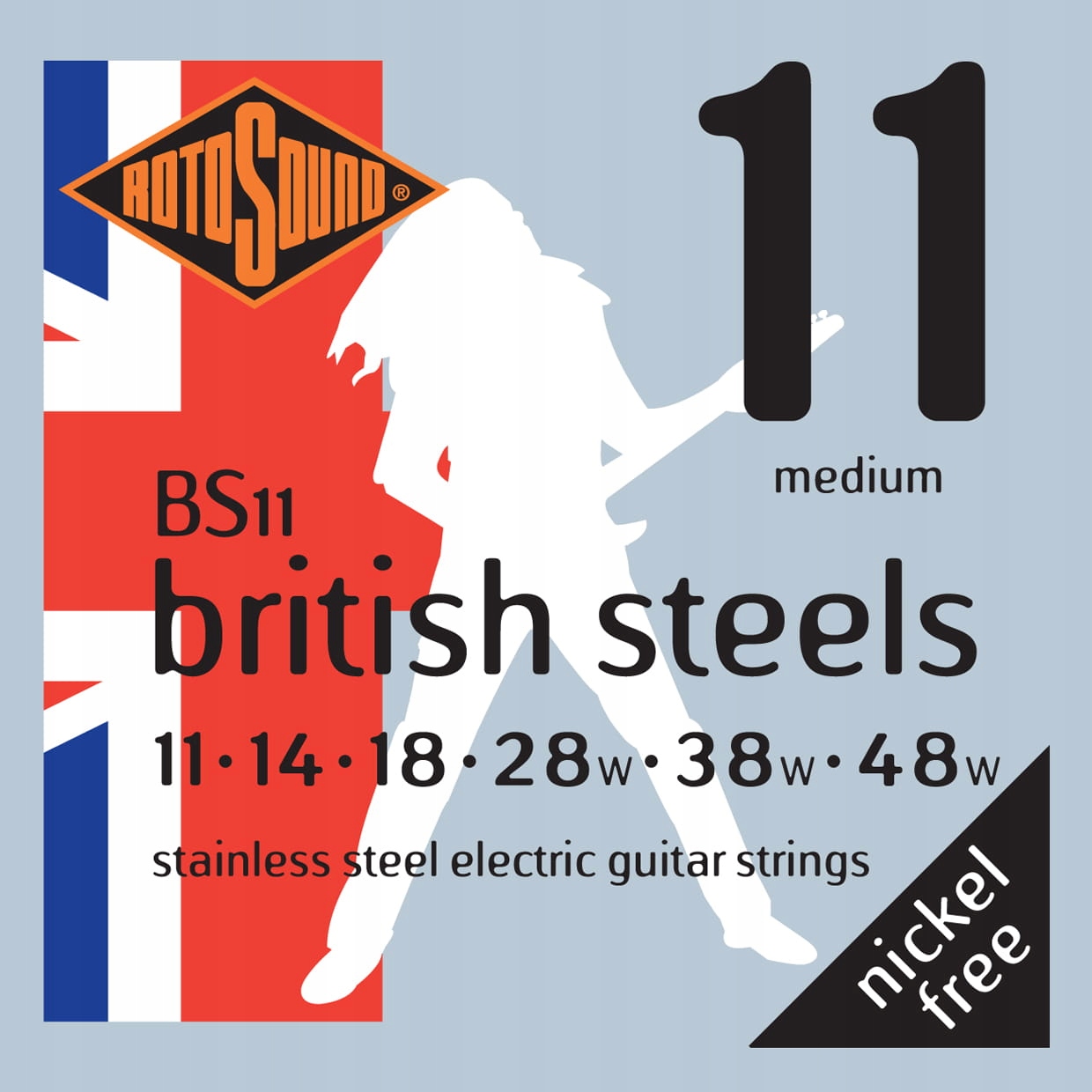 Struny do git elektrycznej Rotosound 11-48 British