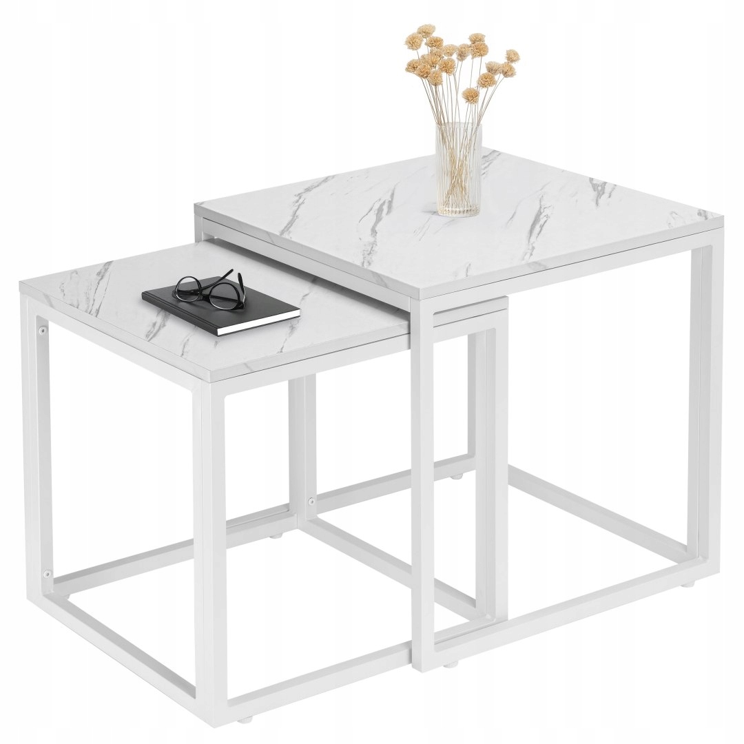 Sada konferenčních stolků Bílý Praven Bílý Mramor