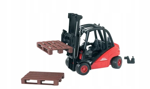 Wózek widłowy z paletami Bruder Linde H30D