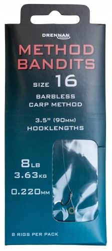 Drennan Method Bandits r.14 Barbless 9cm Gotowe przypony