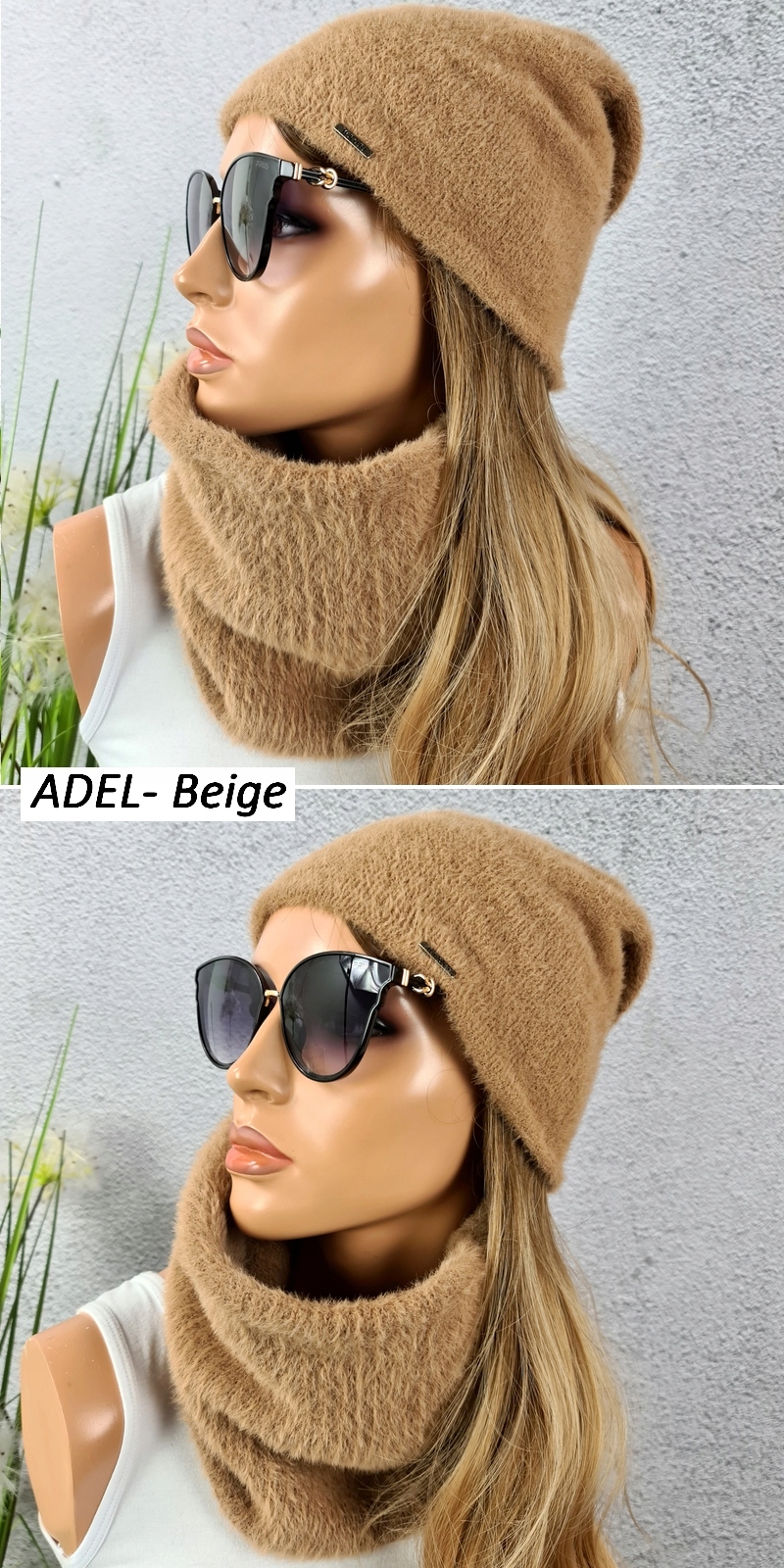 ALPAKA Komplet CZAPKA + KOMIN zimowy ADEL KOLORY Płeć kobieta