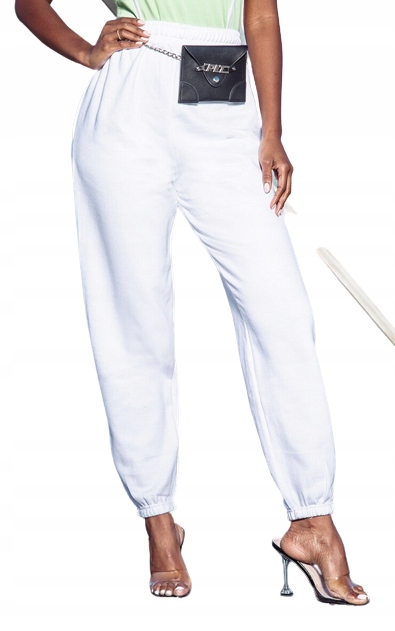 PrettyLittleThing - wygodne joggery z dzianiny 36 Stan (wysokość w pasie) wysoki