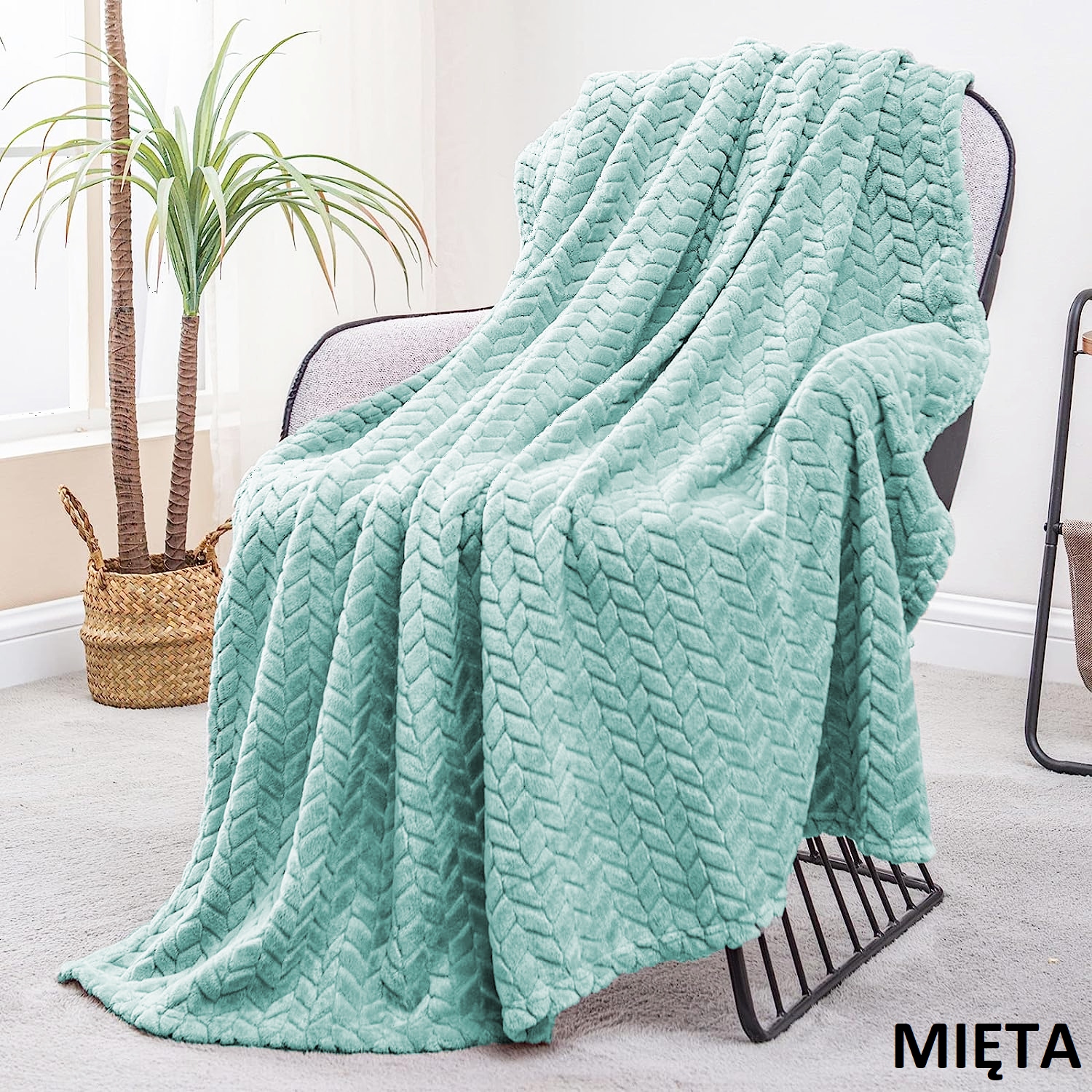 KOC TŁOCZONY NARZUTA NA ŁÓŻKO PLED 200x220 PREMIUM Długość 220 cm