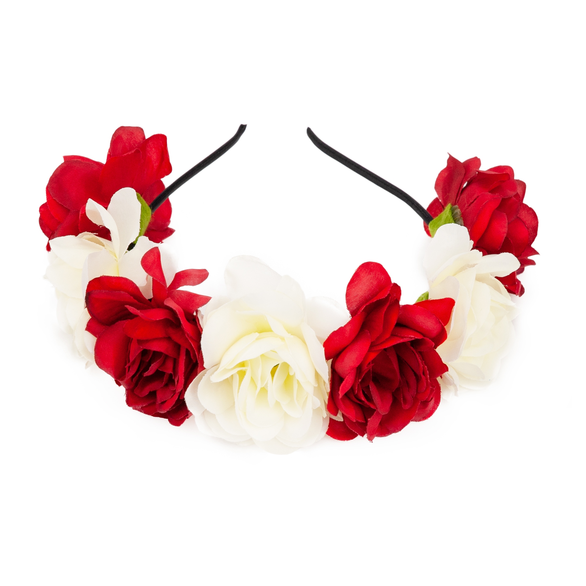 

Wianek kibica z biało czerwonymi kwiatkami Kibicki