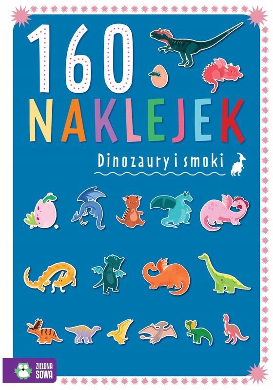 NAKLEJKI dla DZIECI Dinozaury i smoki 160 SZTUK KSIĄŻECZKA Z NAKLEJKAMI
