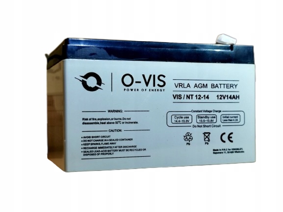 

Akumulator 12V 14Ah Vrla Agm do Ups Rower Zabawki