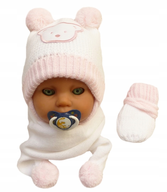 

Komplet niemowlęcy czapka szalik rękawiczki 40-42