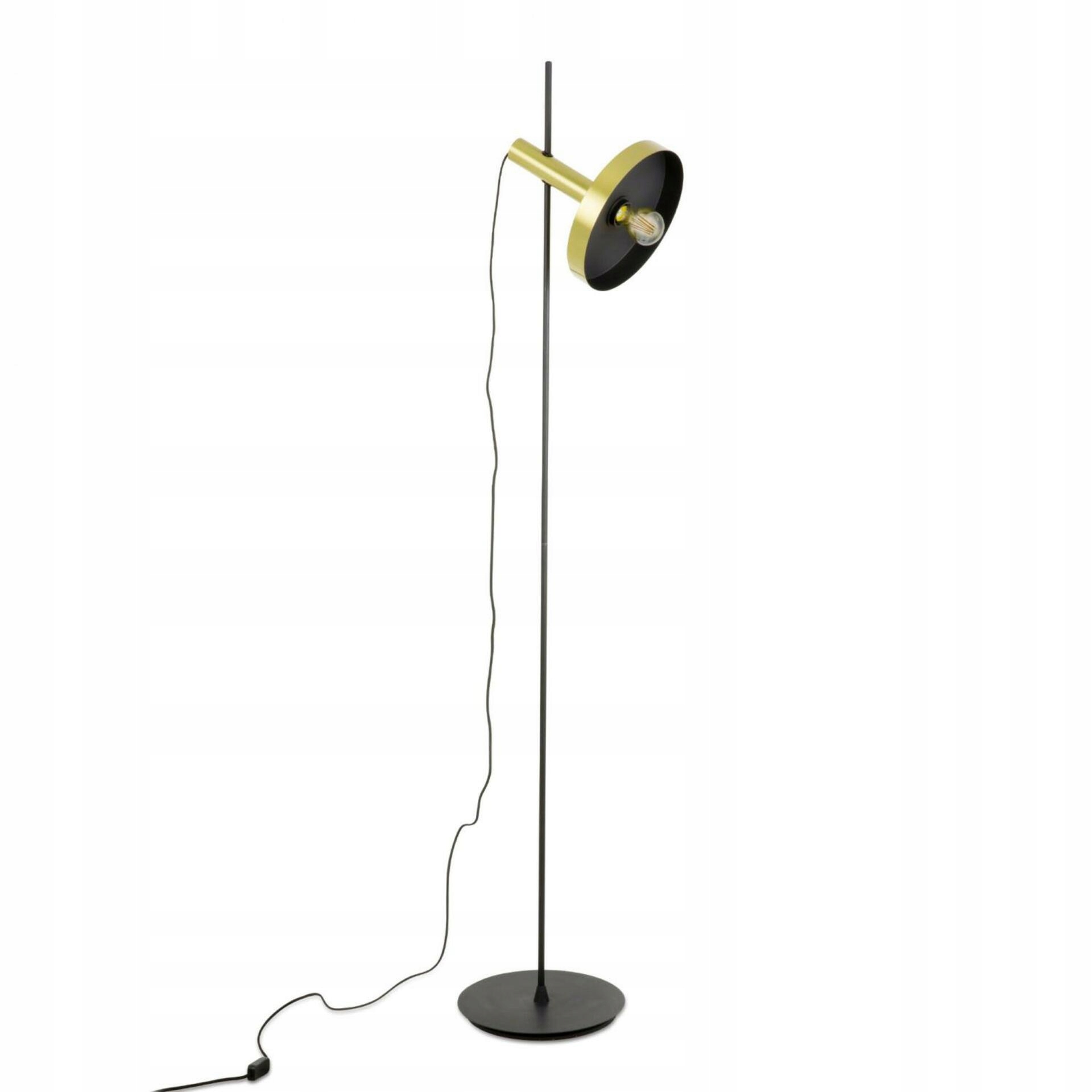 Dizajnová stojaca lampa Faro Whizz zlatá/čierna, kábel 3400 mm, E27, IP20