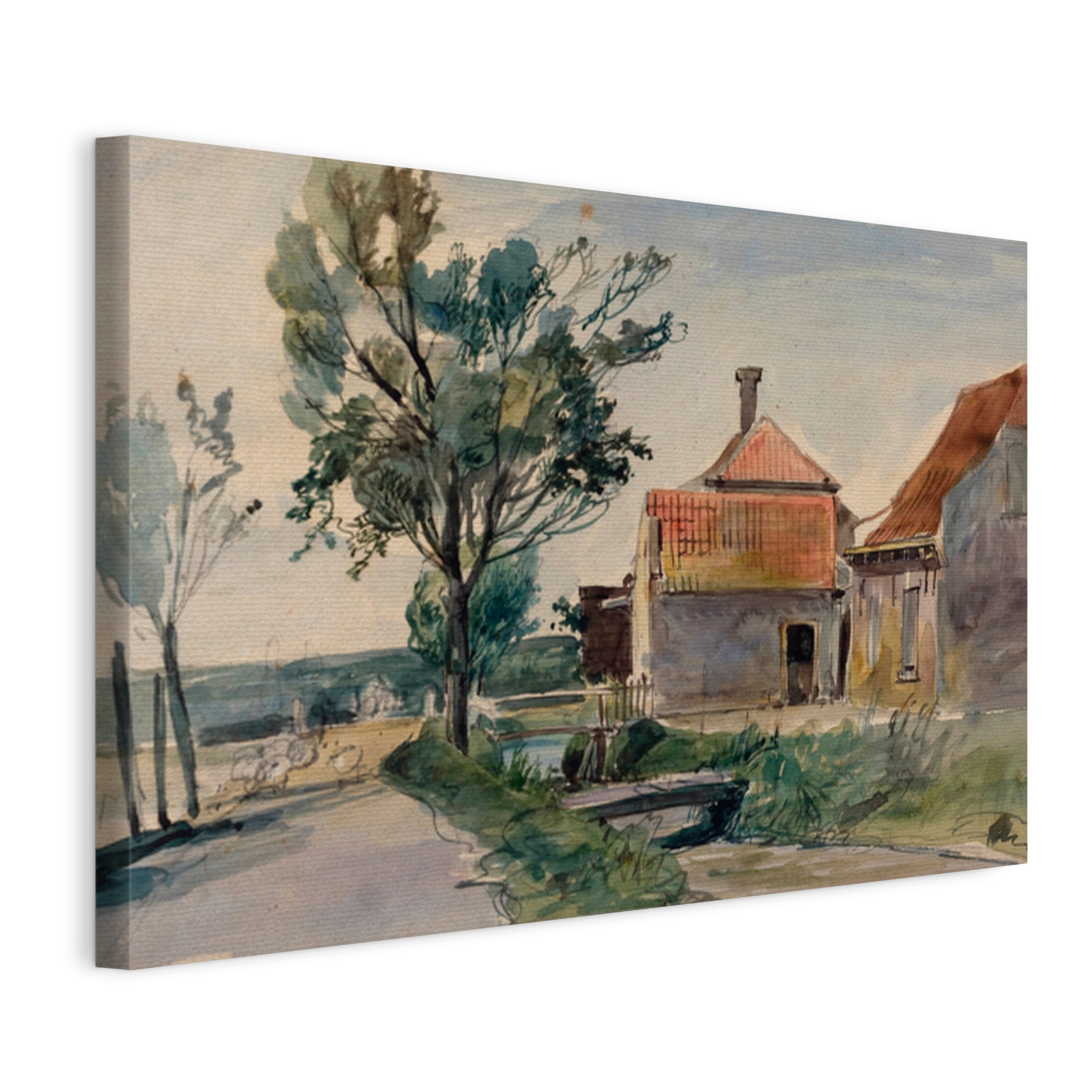 Obraz Na Plátně Johan Jongkind Proudící Proud Mezi Domy 60x40
