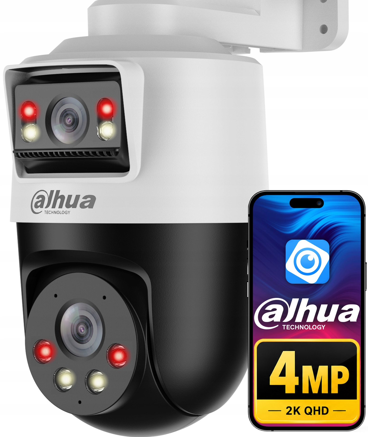 Otočná kamera 4MP (2MP+2MP) s duálnym objektívom Dahua SDT2A200-2F-NB-A-PV Audio