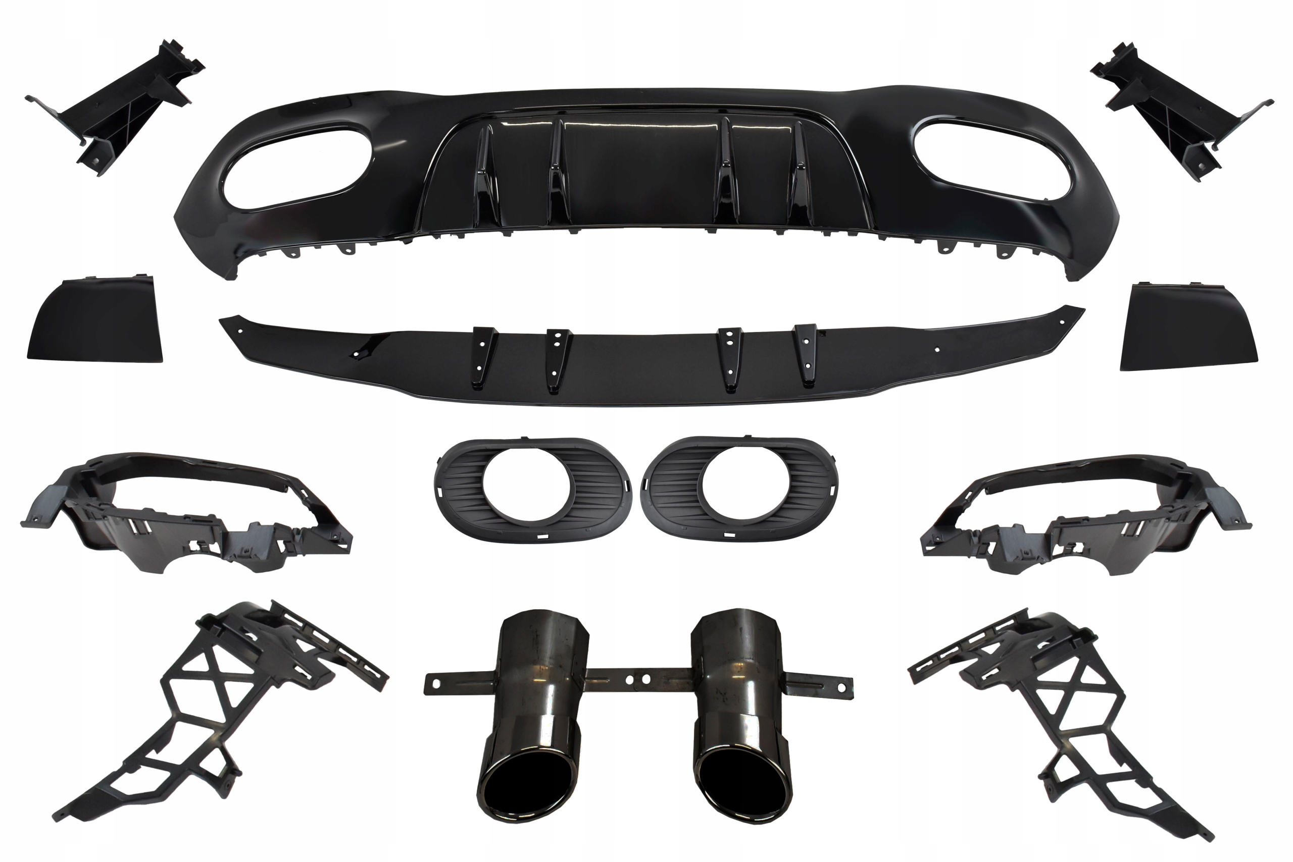 MERCEDES A-KLASA W177 HATCHBACK DYFUZOR 35 AMG + WYDECHY CZARNE