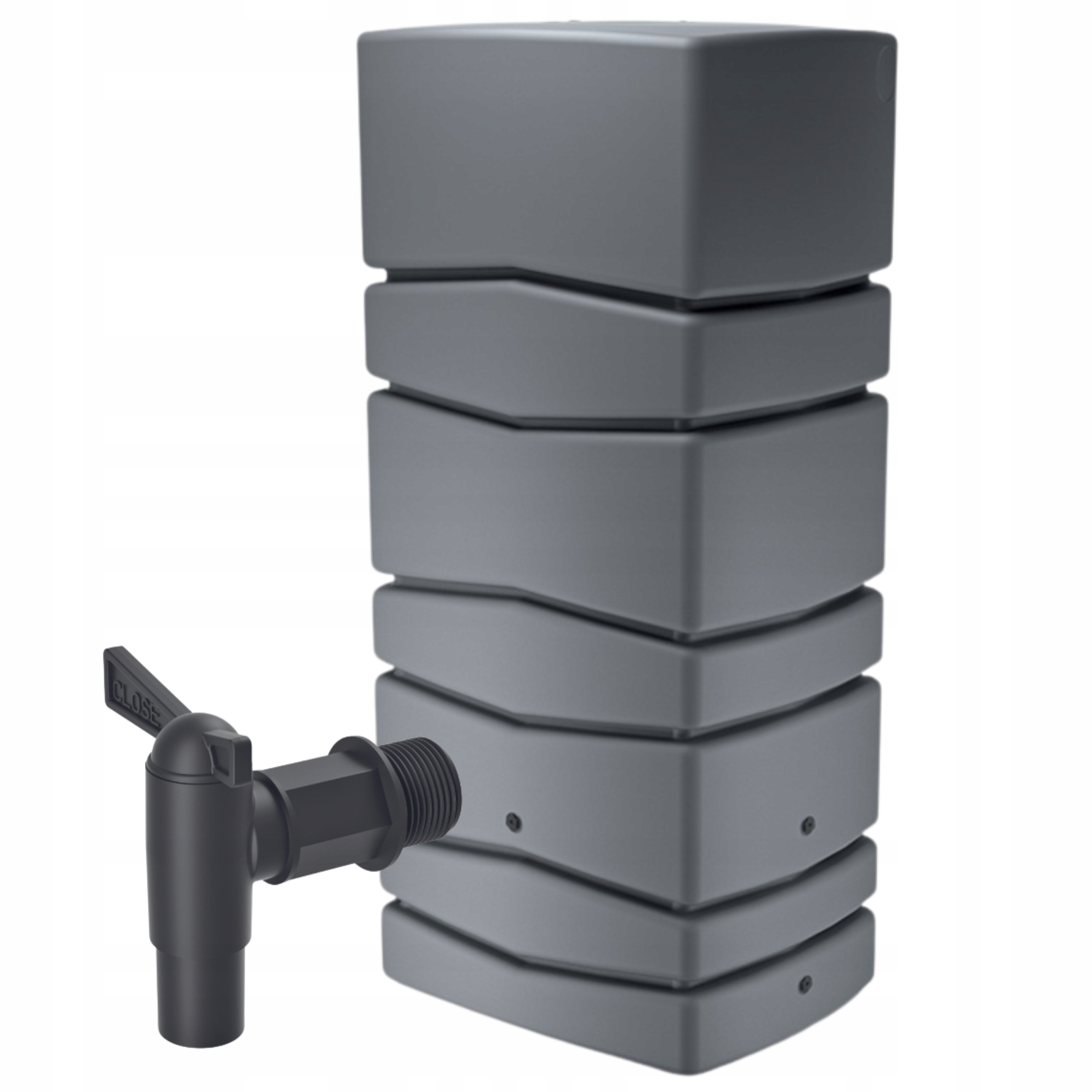 Zbiornik na deszczówkę TOWER 650l beczka + kranik - szary