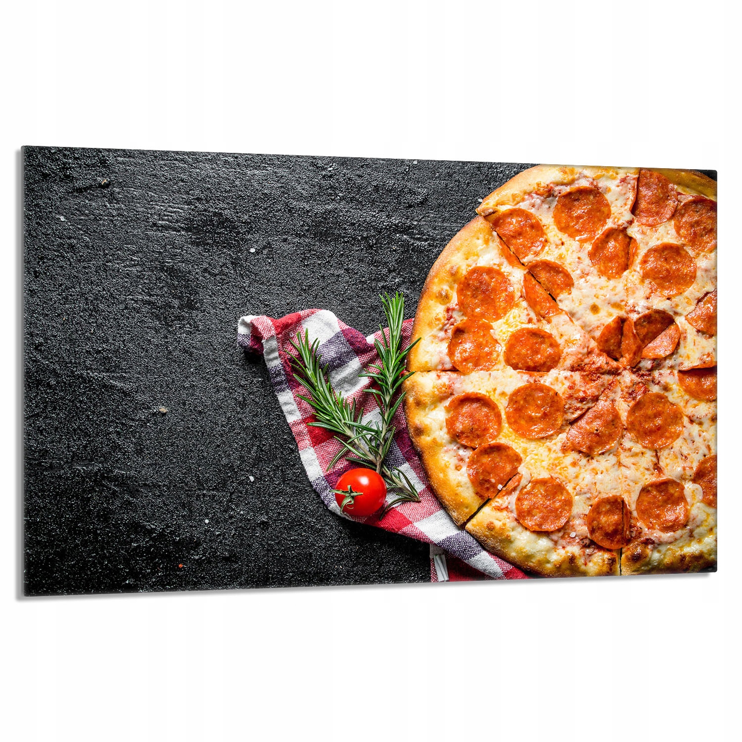 Skleněná ochranná deska na sporák 80x52 Pizza Do Kuchyně