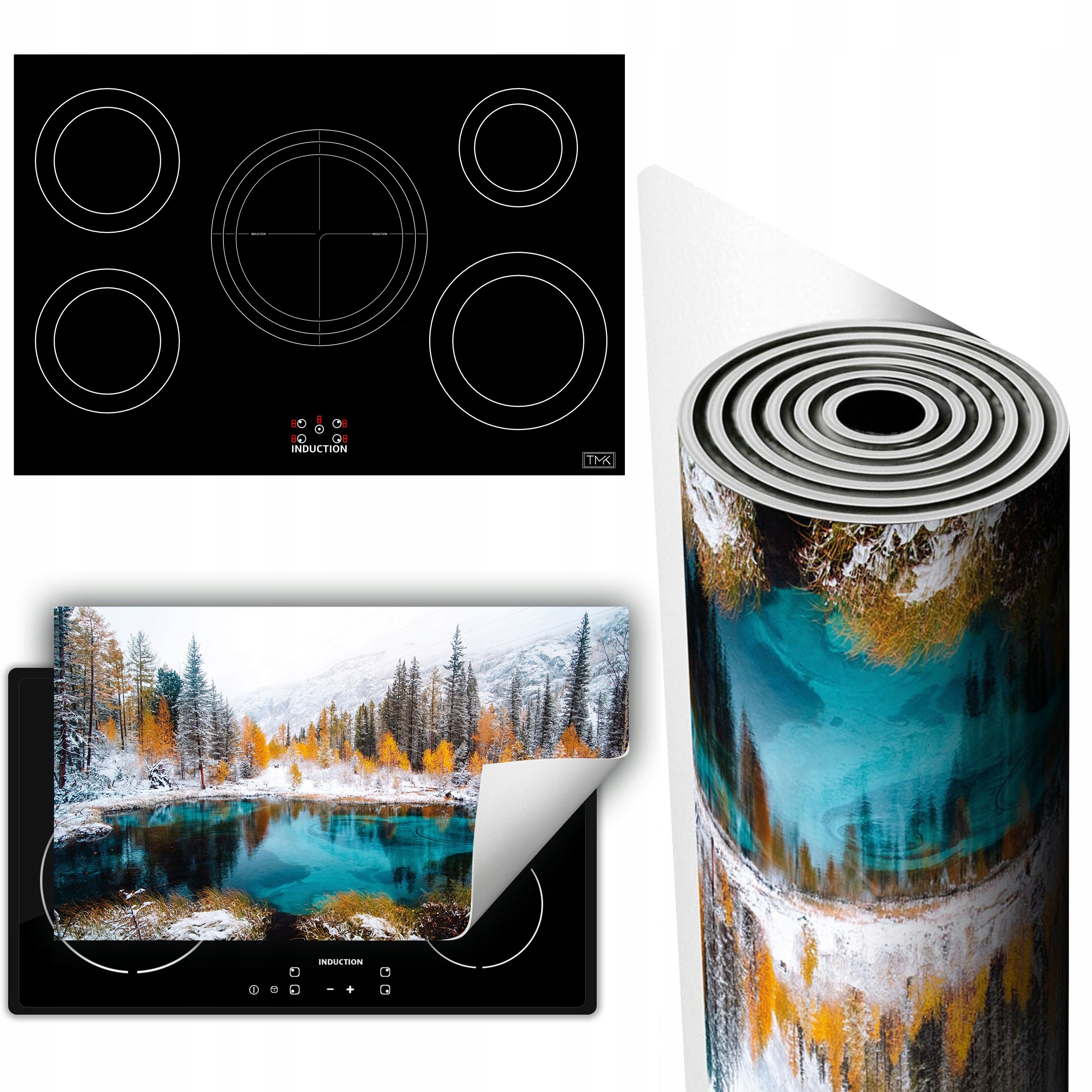 Vinylová Podložka Ochrana Sporáku Desky 90x52 zima krajina