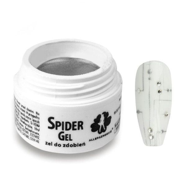 

AllePaznokcie Spider Gel Żel Do Zdobień Srebrny