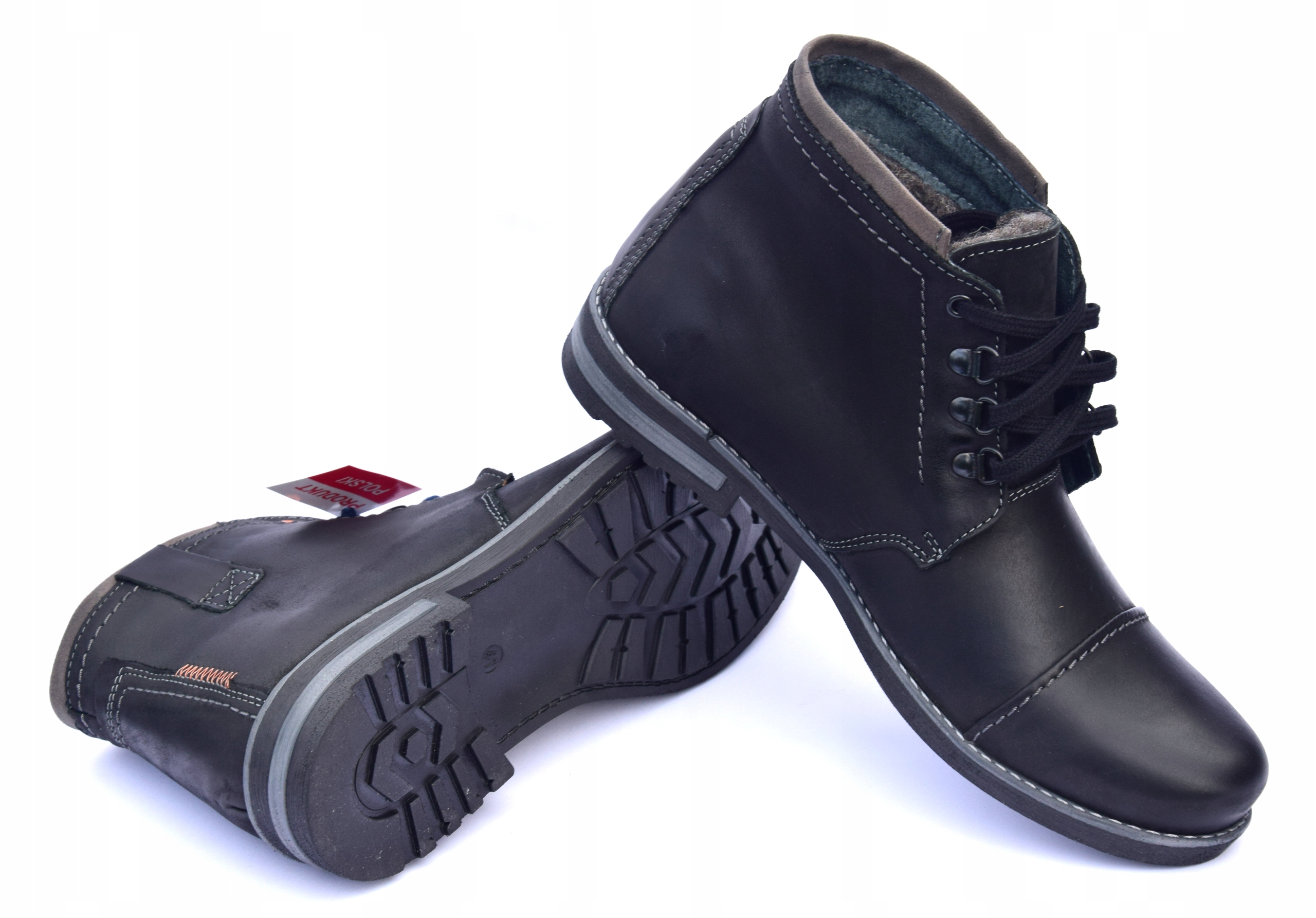 OBUWIE ZIMOWE MĘSKIE CZARNE OCIEPLANE BUTY PL 120 Model Sztyblet