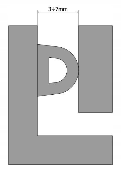 USZCZELKA DO OKIEN I DRZWI PROFIL D 9x7.5 1m BRĄZ Długość 100 cm