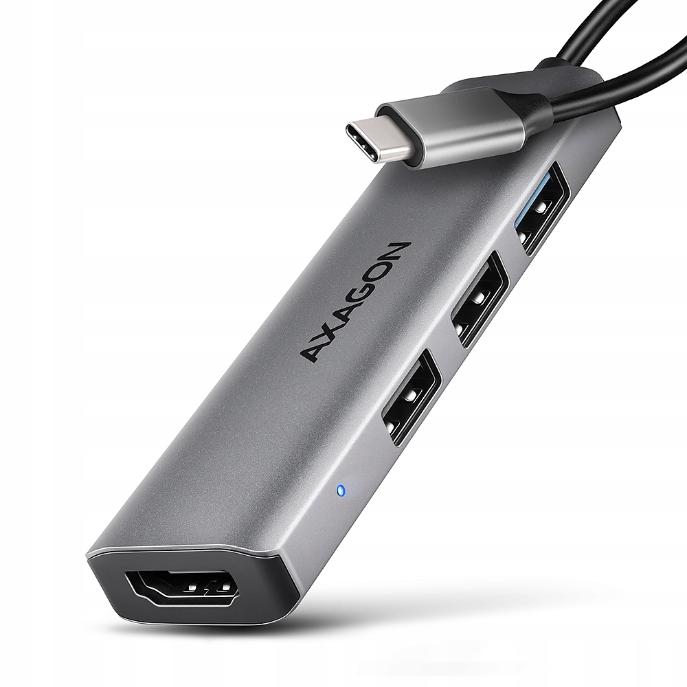 Axagon HMC-H3A hub Usb 5Gbps, 3x Usb-a, Hdmi 4k/30Hz, kabel Usb-c 15cm Ax