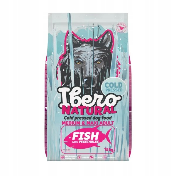 Ibero Cold Press Dog 12KG Med Maxi Adult Fish