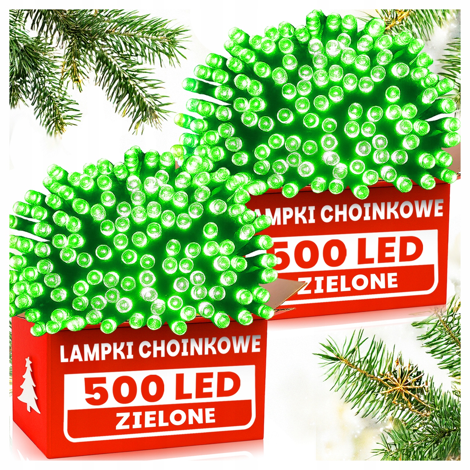 2 x Vánoční Osvětlení Na Stromeček 500 Led Zelené Vánoční IP44 Vnitřní Venkovní