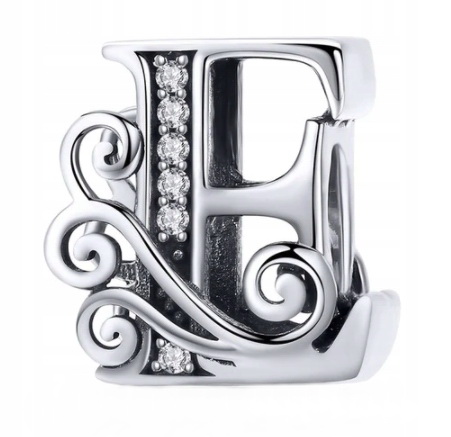 

Charms Litera E Charms Zawieszka Charms Srebro 925