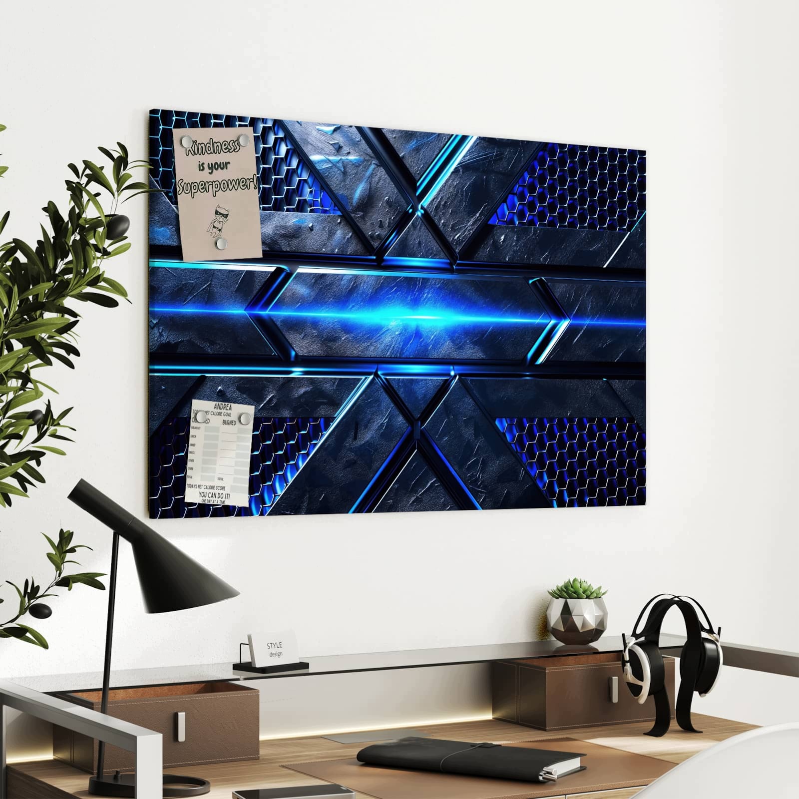 Magnetická tabule Futuristický Design 90 × 60 cm
