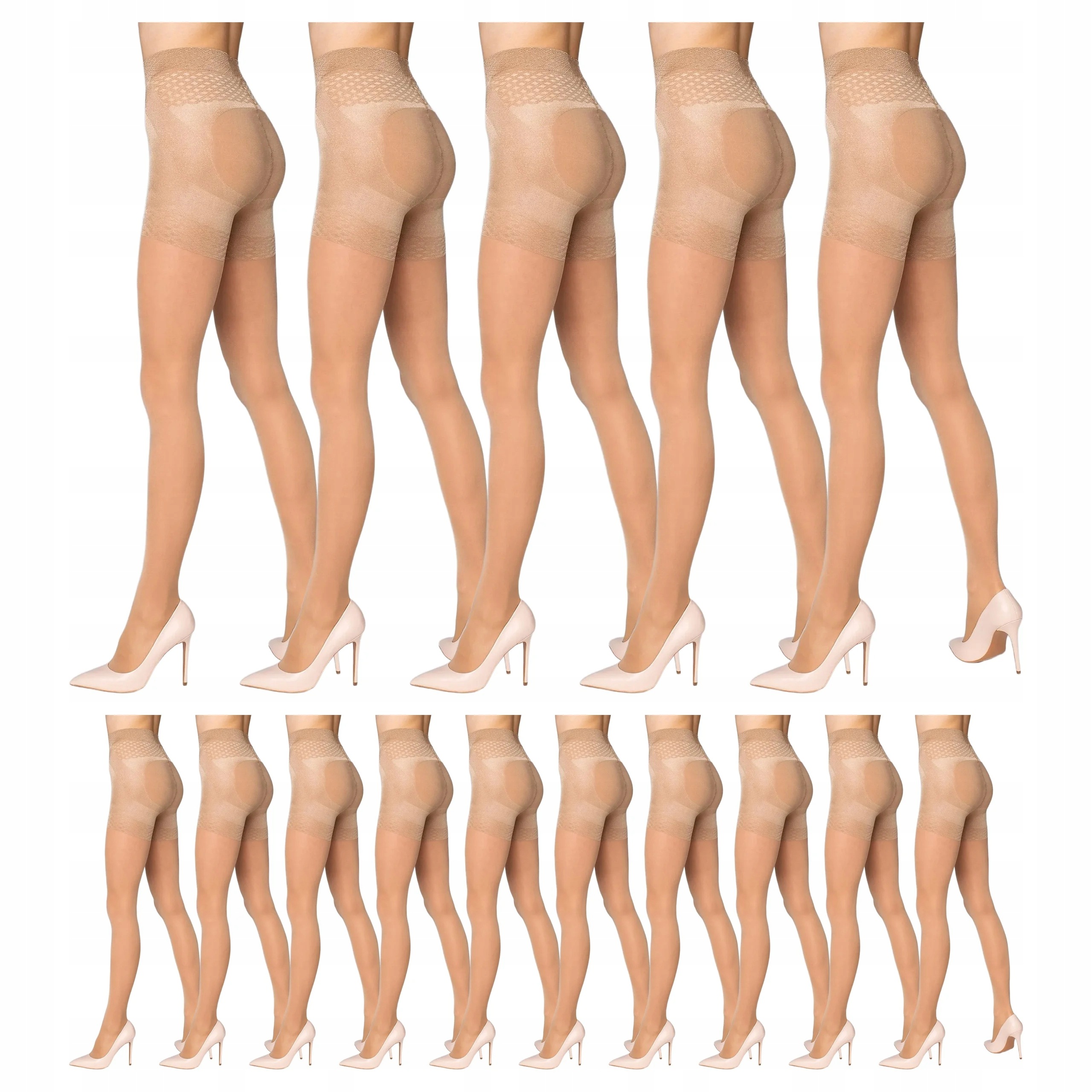 15 x Punčocháče 40 den Marilyn Plus Up 40 5-XL Beige