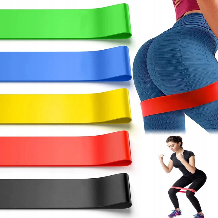 

Zestaw 5x Gumy Taśmy Do Ćwiczeń Taśmy Fitness