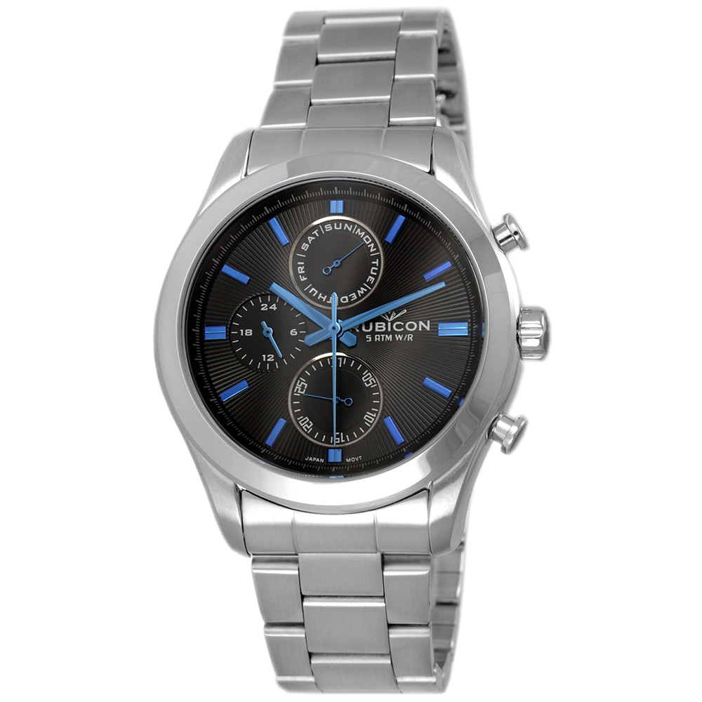 Pánské Hodinky Rubicon RNDE03SIBD05AX stříbrný náramek