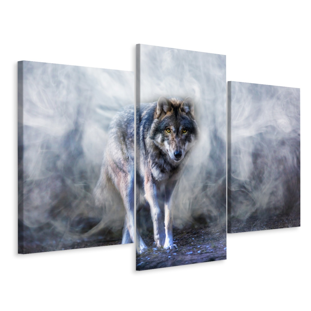 

Obraz Tryptyk Wilk we Mgle Natura Dekor 3D 90x60