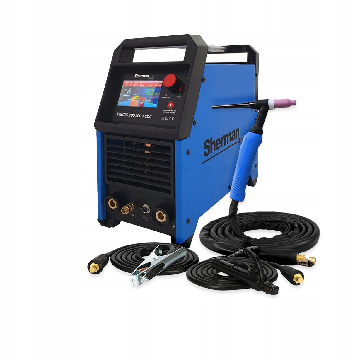 Spawarka inwertorowa Tig Ac DC 200A LCD Sherman Digitig 200 puls Hf 230V