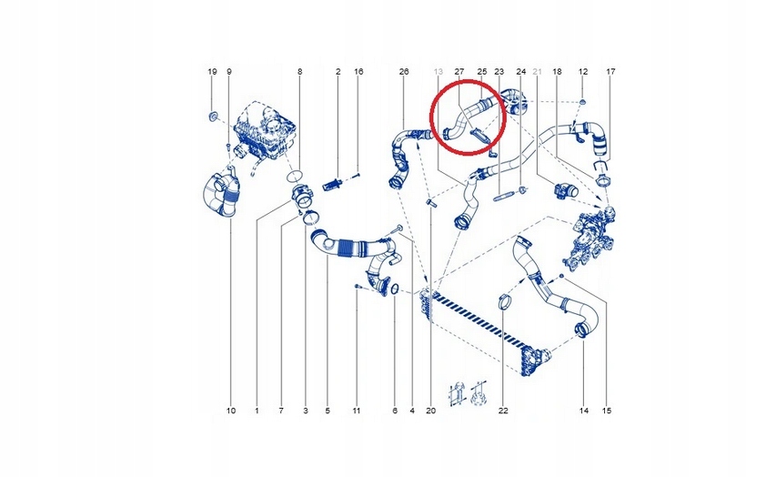RURA INTERCOOLERA RENAULT MASTER 2 3DCI 144603730R Part number 144603730R