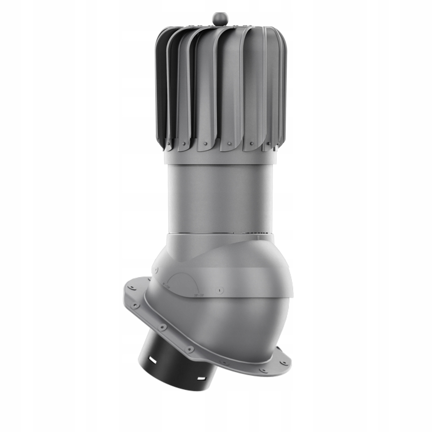 Rotačný krb Rotoline pre plechovú krytinu E fi 150 mm, podlhovastý, grafit
