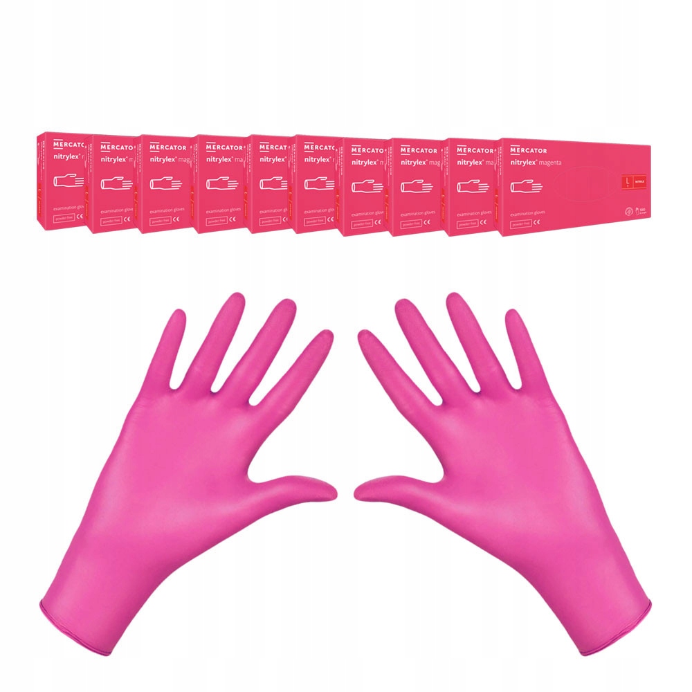 Nitrilové rukavice L ružové Nitrylex Magenta rukavice 100ks kar 10p