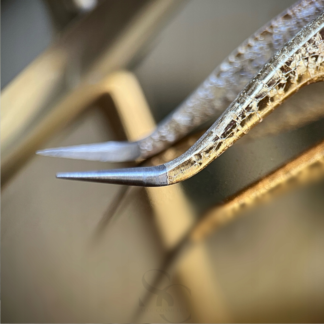 Pęseta do przedłużania Stylizacji Rzęs WYGIĘTA PERŁOWA precyzyjna SEOL Marka SEOL COSMETICS