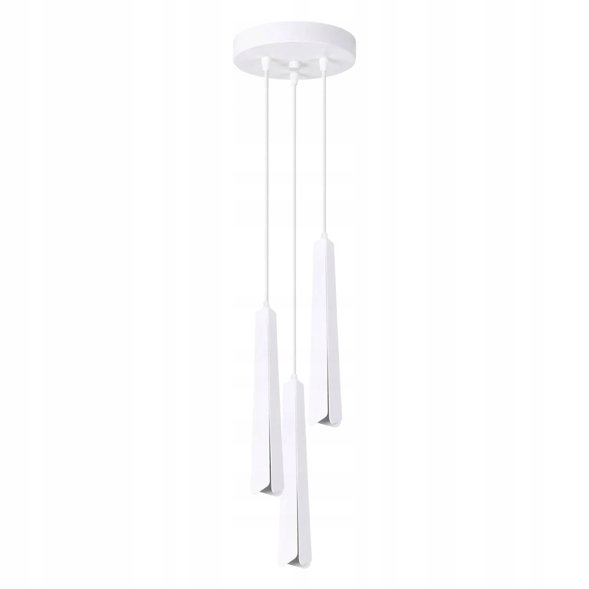 Závěsná lampa trojitá, moderní bílá, nad stůl, kulatý ostrov, 3 body, Sollux