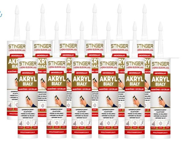 12 x univerzální akryl Bílý vnější i vnitřní 280 ml rychleschnoucí