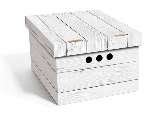 

Pudełko Karton Porządkowe Ozdobne Deska Szara A4