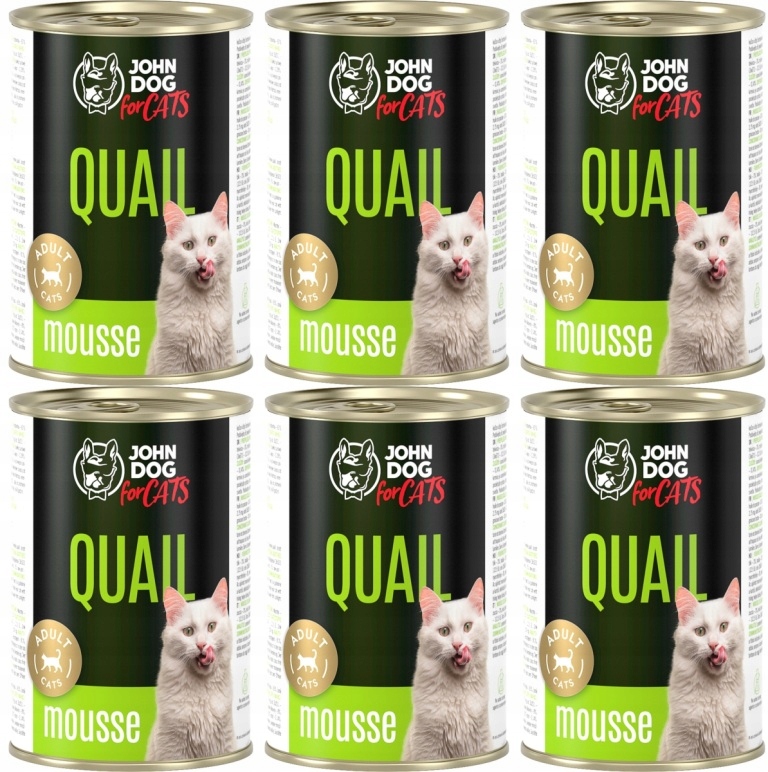 Levně John Dog For Cats Pěna Křepelka 6 x 400 g