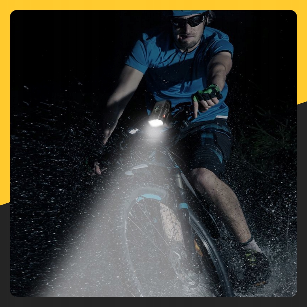 LAMPKA ROWEROWA PRZEDNIA TYLNA LED PRZÓD AKUMULATOROWA ZESTAW LAMPEK USB Kolor dominujący czarny