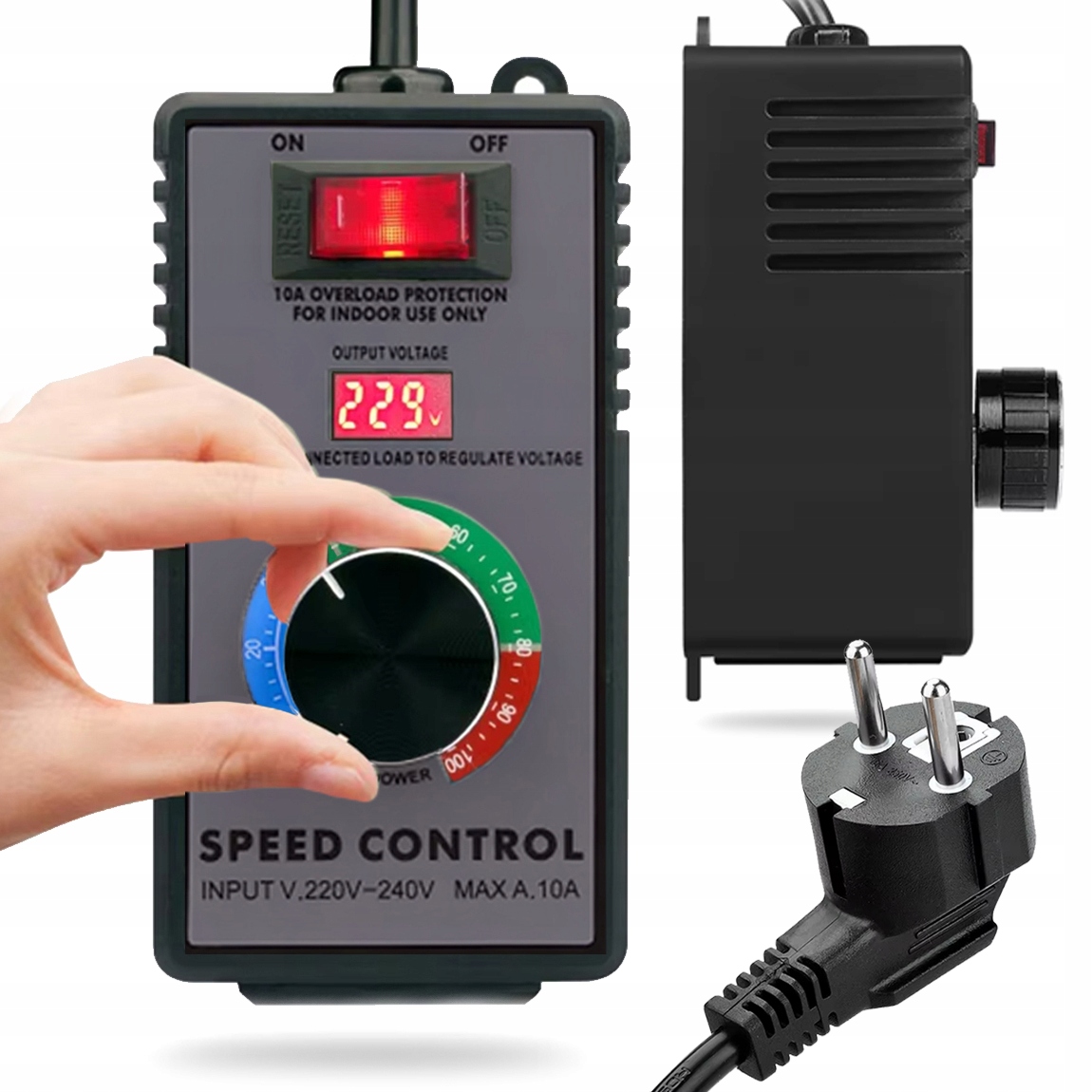 Regulator Obrotów Mocy Napięcia Silnika W Obudowie Z Gniazdkiem 4000W 230V