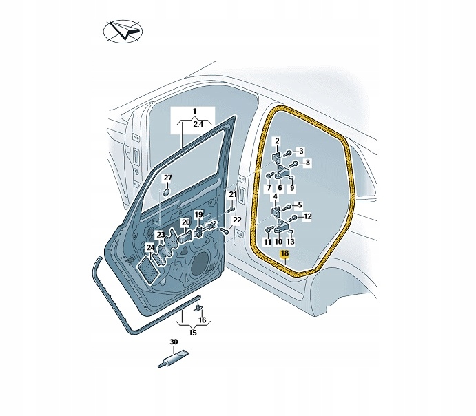 *УЩІЛЬНЮВАЧ ДВЕРІ WEWNETRZNA ЗАД. СТОРОНА ЛІВА VW T-ROC OE:ga867913c9b9