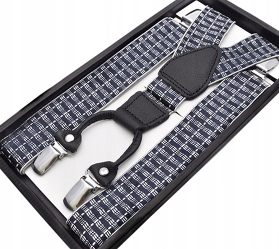 

Mocne Szelki Męskie 3,5 CM Z Gumy Oraz 100% Skóry