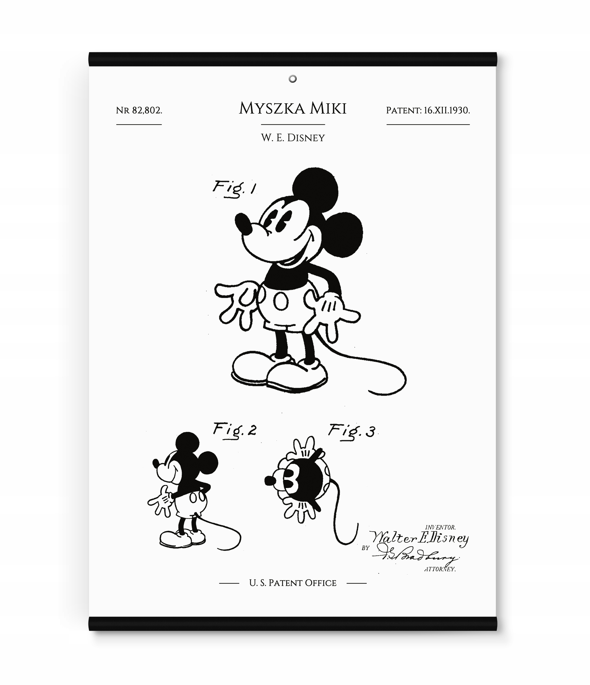 Plakat na ścianę MYSZKA MIKI WALT DISNEY PATENT