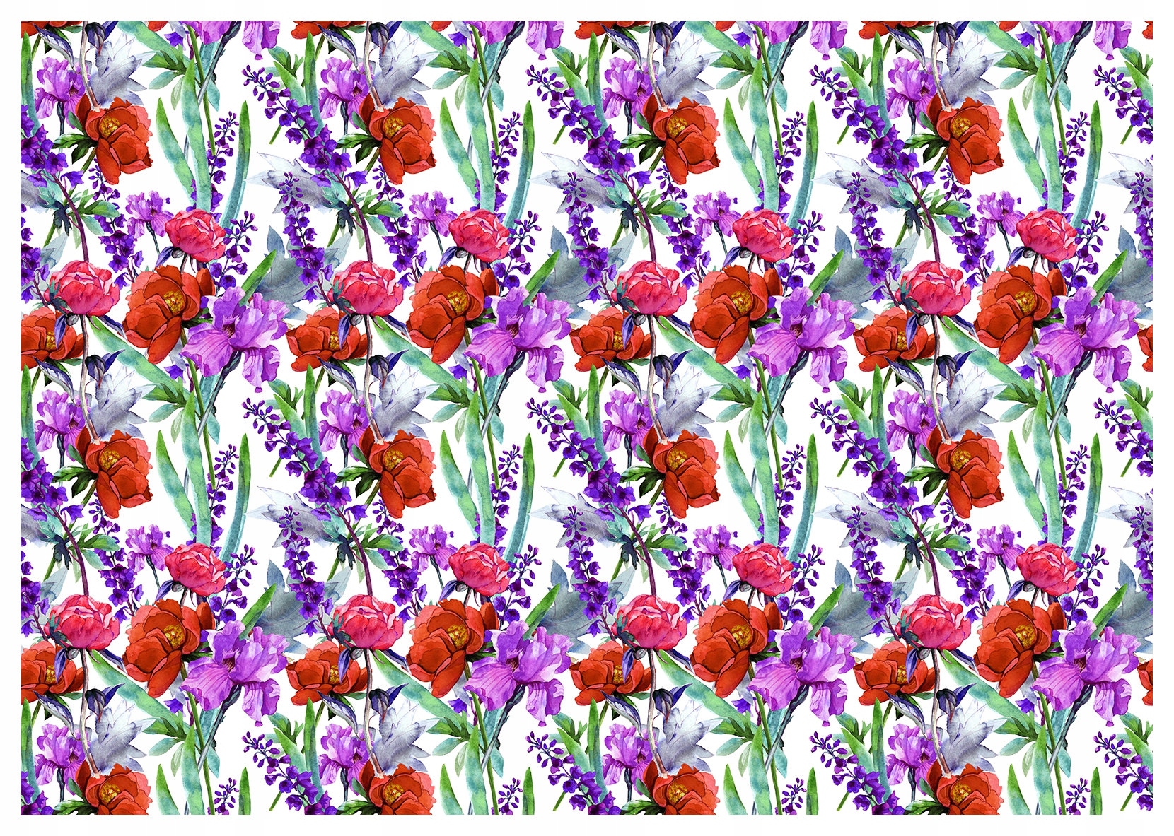 Vliesová fototapeta Provence Kvety Irisy Pivonky Levanduľa 416x254 lepidlo