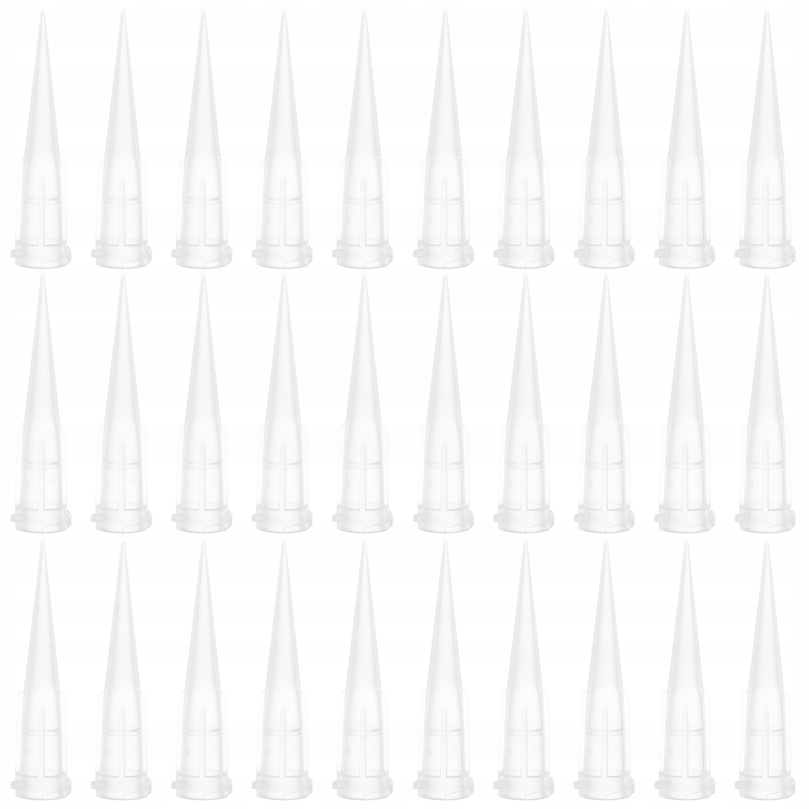 30 SZT. PRECYZYJNE BIAŁE KOŃCÓWKI DO APLIKATORA KLEJU, LABORATORYJNE