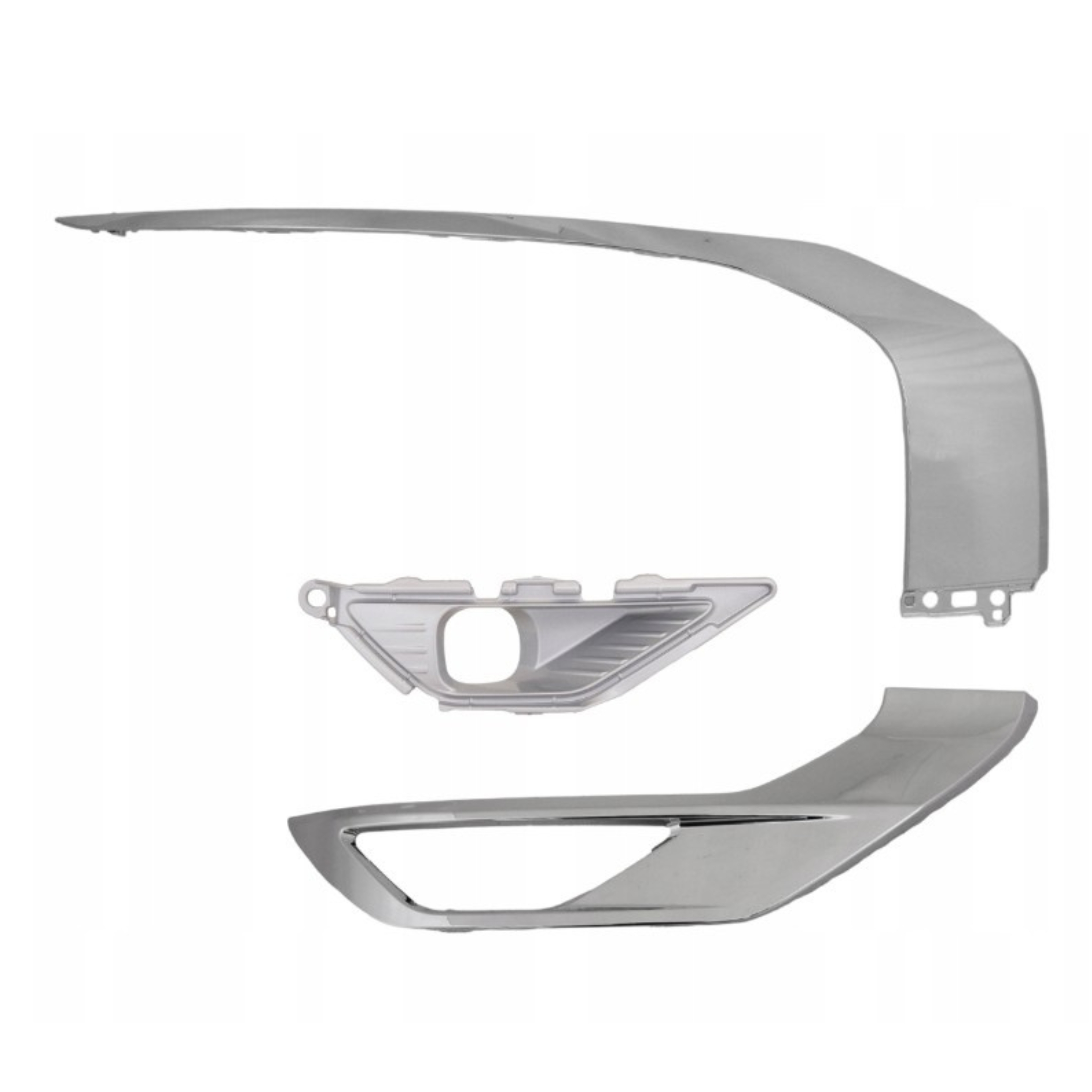 Mitsubishi Outlander IV '01- Atrapy Lišty Nárazníku Mřížka Chrom Nahoru+dolů P